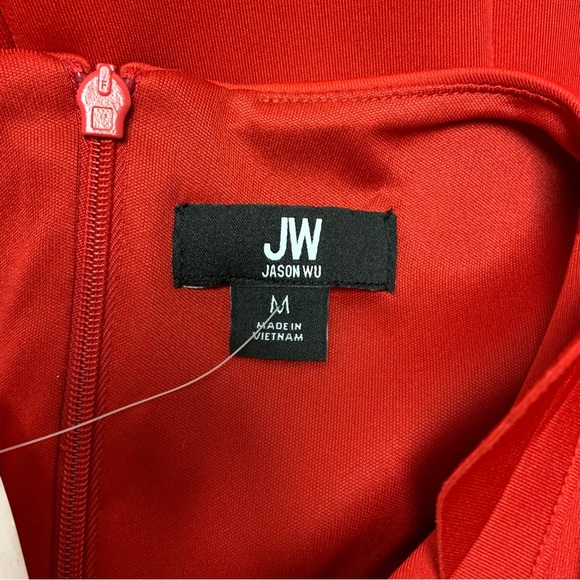 Jason Wu Red Sexy Valentine Day Cocktail Rosette Shoulder Formal Party Dress Med - Picture 9 of 13